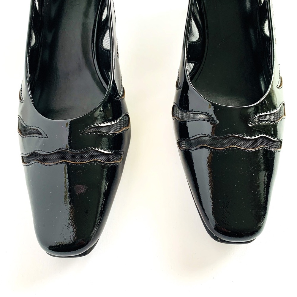 Vaneli Black Dress Shoes Heels Patent Leather 9 - Picture 4 of 7